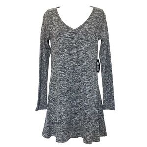 NWT Express Marled Knit V Neck Long Sleeve Sweater Dress Size S